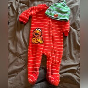 3/6 month Elmo sleeper and hat